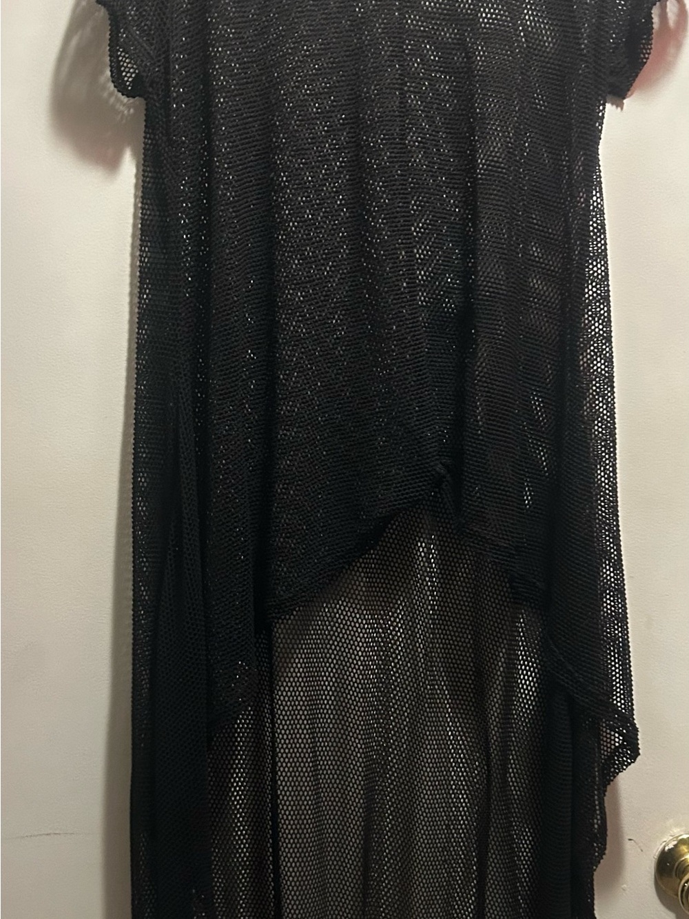 Free Kisses Black Open-Weave Mesh Tunic
